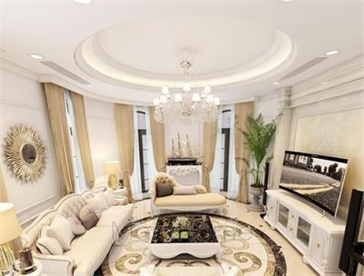  Mẫu trần thạch cao phòng khách biệt thự Dương Nội - Anh Sơn